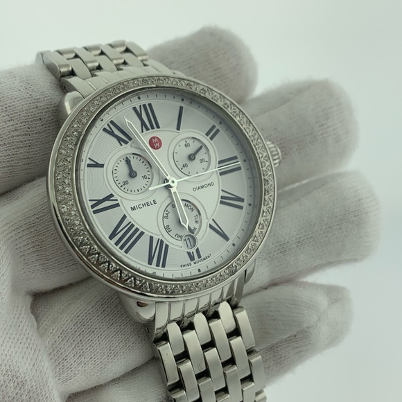 MICHELE Diamond Dial Round Face Chron .60ct Ladies main image 6